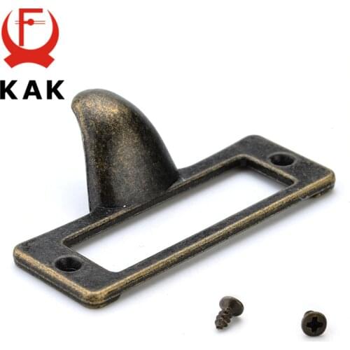 5pcs KAK Zinc Alloy Handle Antique Brass Label Pull Frame File Name Card Holder For Furniture Cabinet Drawer Box Case Hardware