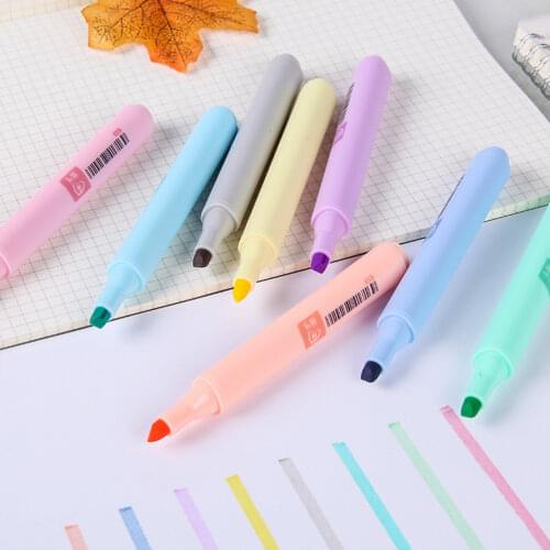 8Pcs/set Macaron Series Creative Fluorescent Pen Candy Color Highlighter Pencil Drawing Marker DIY Album Journal Highlighter