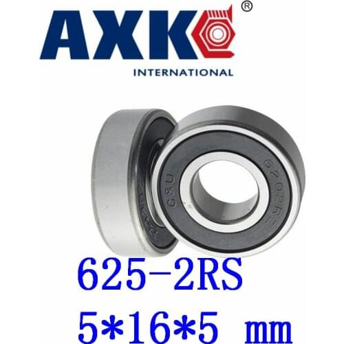Axk 50pcs Free Shipping Double Rubber Sealing Cover Deep Groove Ball Bearing 625-2rs 5*16*5 Mm 625 Rs / 625rs