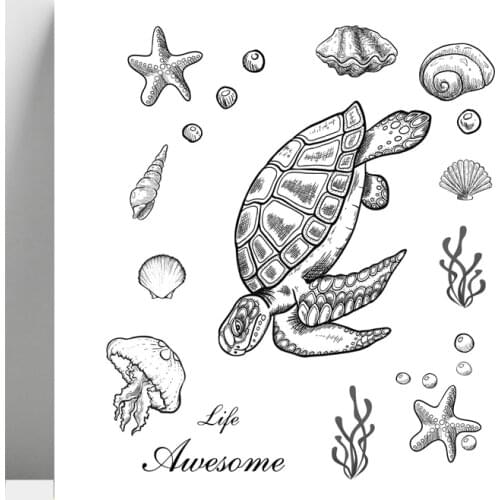 AZSG Conch Jellyfish Sea turtle Clear Stamps For DIY Scrapbooking/Card Making/Album Decorative Silicone Stamp Crafts