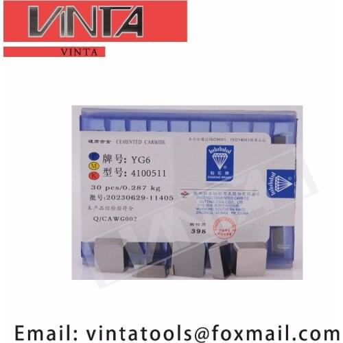Free shipping high quality 30pcs/lots 4100511 YG6/ YG8/ YW1/ YW2/ YT5/ YT14/ YT15 cnc carbide welding inserts