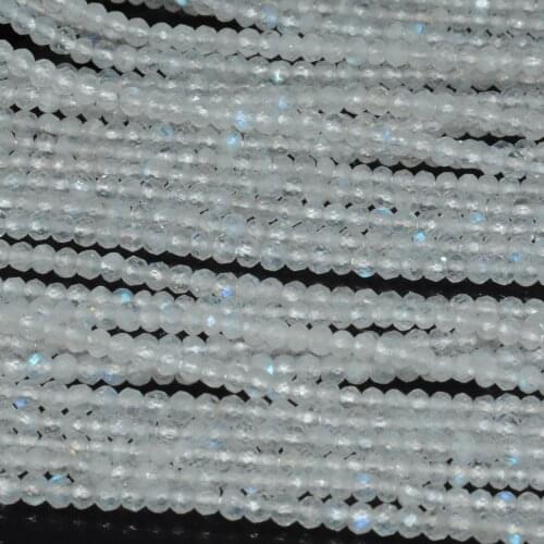 Natural Rainbow Moonstone Faceted Rondelle Beads 4mm, Thickness around 3mm