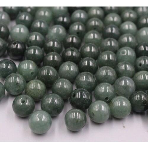 100% Natural Grade A Jade / Jadeite Beads Oil-green Round Loose Beads 10mmW (Wholesale) High-quality Jade