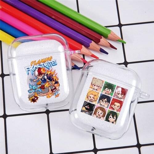 Anime My Hero Academia Earphone Case for Airpods 2 1 Soft Clear Wirless Bluetooth Headphone Cover Deku Bakugou Boku No Hero Bag