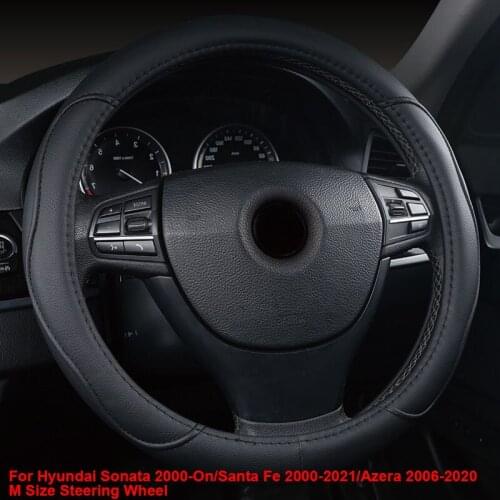 Car Steering Wheel Cover Wrap For Hyundai Sonata 2000 - 2021 Santa Fe 2000 - 2021 Azera 2006 - 2020 M Size Steering Wheel