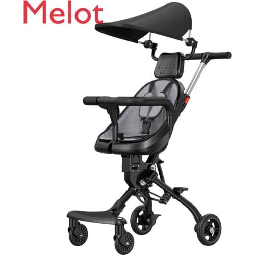 Baby Walking Tool Stroller Baby Two-Way with Baby Baby Light and Portable Foldable Childrens Slip Car