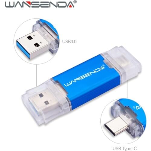 WANSENDA Type C USB Flash Drive 512GB 256GB OTG Pen Drive Cle USB Stick 3.0 128GB 64GB 32GB Pendrives Dual Drive Memoria USB