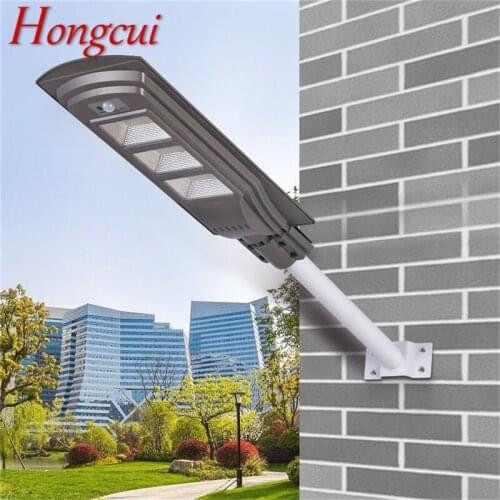 Hongcui Solar Wall Light Outdoor LED Waterproof IP65 Modern Patio Human Body Induction Street Lights For Home Porch Garden