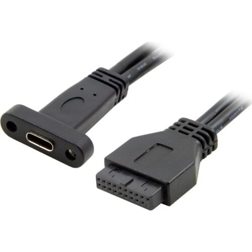 Single Port USB 3.1 Type C USB-C Female to USB 3.0 Motherboard 19pin Header Cable 40cm