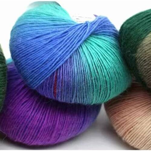 50g/ball Cashmere Yarn Knitted Chunky Hand-Woven Woolen Rainbow Colorful Knitting Wool Yarn Needles Crochet Weave Thread