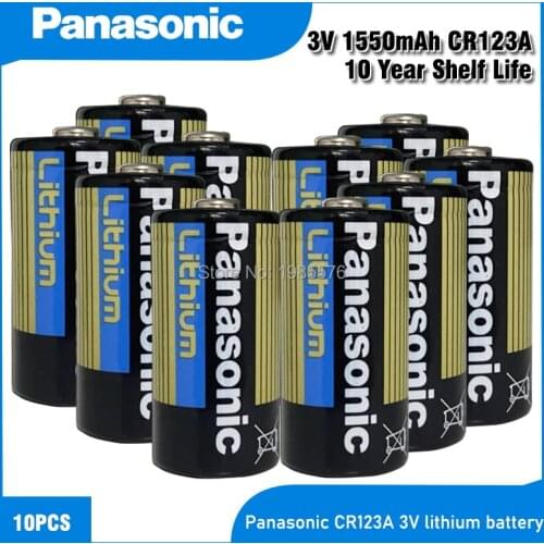 10PC PANASONIC Original CR123A CR123 123A CR 123 A123 CR17345 16340 3V Lithium Battery for Camera Flashlight dry primary cell