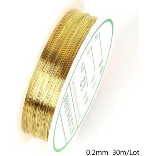 30/20/15/8/7/5/3/2m Golden Beads Rope Copper Wires Craft Beading Wire For Bracelet Necklace Cord String Jewelry Accessories