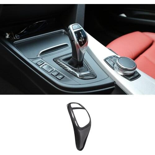 Real Carbon Fiber Plain Weave Car Gear Shift Head Cover Trim for BMW F20 F30 F31 F34 X5 F15 X6 F16 X3 F25 X4 F26 F10 F18 F07 F06