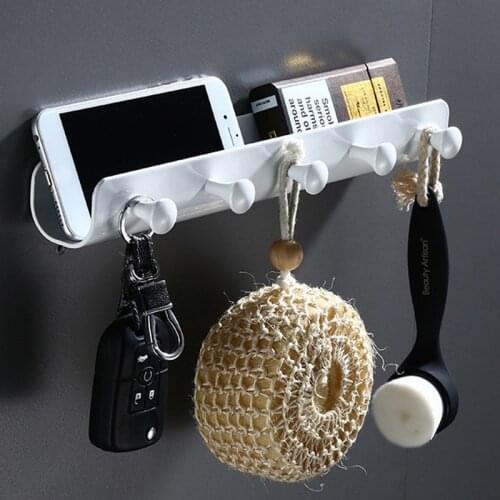 Wall-mounted Bathroom Storage Holder Punch-free Bath Towel Clothes Kitchen Hanging Racks Towel Shower Hooks for Home Wall Decor