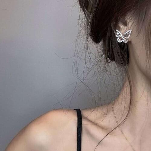 New Luxury Fashion Round Dangle Drop Korean Earrings for Women Big Butterfly Gold Earring for Women 2021 Fashion Jewelry