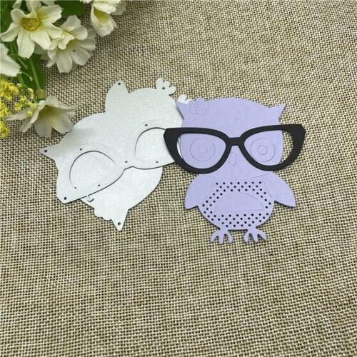 Owl glasses Frame Metal Cutting die keychain shaker Heart Paper Key Chain Scrapbook Paper Craft Card Punch Art Knife Cutter