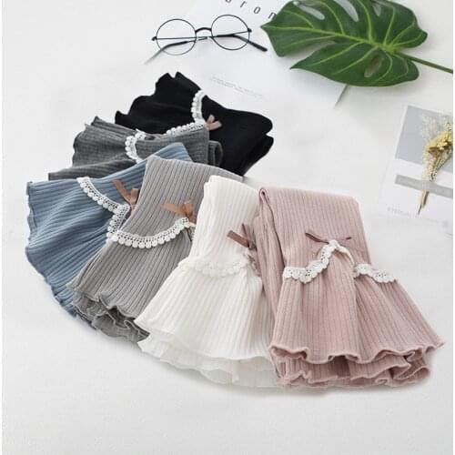 2021 autumn new style foreign childrens leggings Korean girl flared pants 2-9 years old girl pants kids stacked leggings