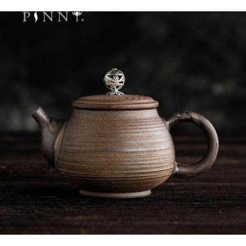 PINNY 150ML Ceramic Japanese Style Gilt Teapot Retro Glaze Tea Pot Pottery Kung Fu Tea Service