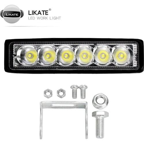 6 Inch 18W 6 LED Offroad Car Work Light Spotlight Daytime Running Light 12V 6*3W Flood Beam For Jeep 4x4 ATV 4WD SUV Car Styling