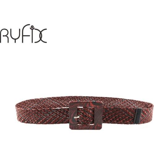 Wide belt for women Straw buckle belt decoration dress belt Casual female braided strap jade accessories BL595