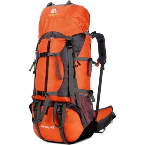 60L Outdoor Climbing Backpack Rain Cover Rucksack Waterproof Mountain Turistik Top Hiking Backpacks Waterproof Packable Backpack