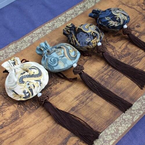 Sachet Cartoon Dragon Crane Phoenix Koi Myth Finished Product Blessing Empty Bag Kawaii Pendant Chinese Style Handmade Stitch