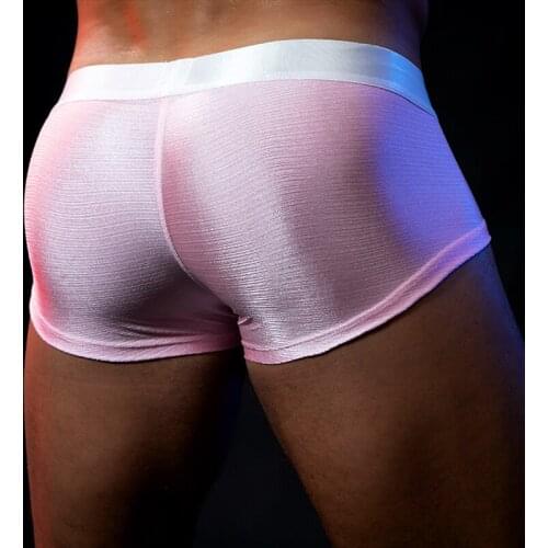 New Mens Underwear Comfortable Boxer Panties Sexy Big Convex 3D Pouch Underpants Homme Silky Breathable