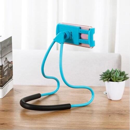 Universal Lazy Neck Hanging Holder Mobile tablet Holder Clip Tablet Pad Neck Stand Support Snake-like Flexible
