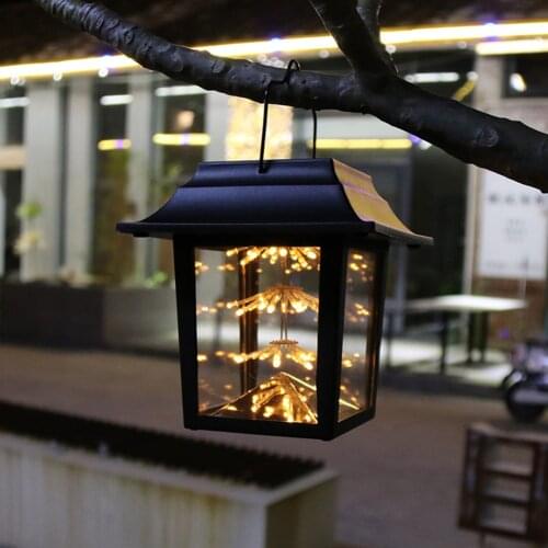 Vintage Decoration LED Solar Wind Light Garden Hanging Lantern Outdoor Waterproof Lighting Home Decor for Courtyard Street Patio