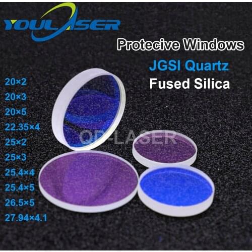 Fiber Laser Protective Windows Quartz Fused Silica Dia.20 22.35 25 25.4 26.5 27.94mm for Fiber Laser Machine