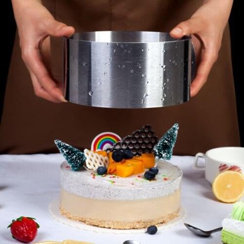 1Pc Adjustable Mousse Ring Cake Mold 3D Circle Stainless Steel Cookie Fondant Baking Tool Round Bakeware Cake Decorating Tools