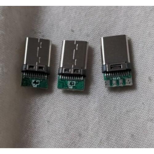 100pcs/lot Male USB 3.1 TYPE-C Male Splint 8P Plug with PCB Board Wire Type Interface Plug