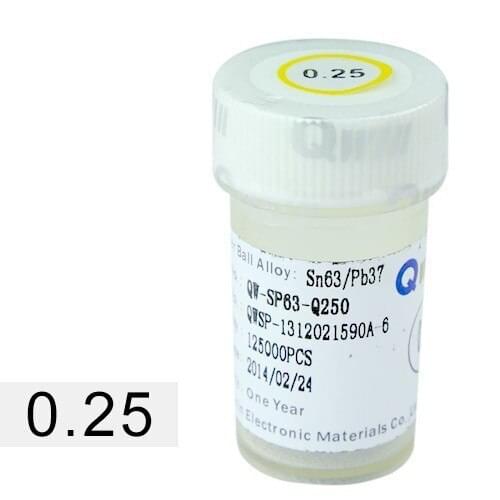 125k/bottle 0.25mm lead BGA reballing balls solder balls for BGA stencil