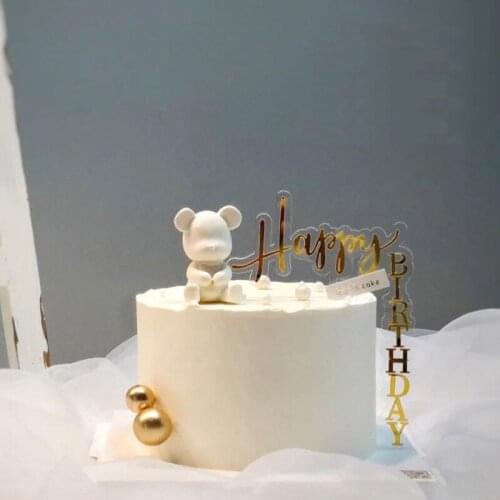 2020 Original Acrylic Happy Birthday Cake Topper Gold Birthday Cupcake Toppers Supplies for Kids Birthday Party Cake Decorations