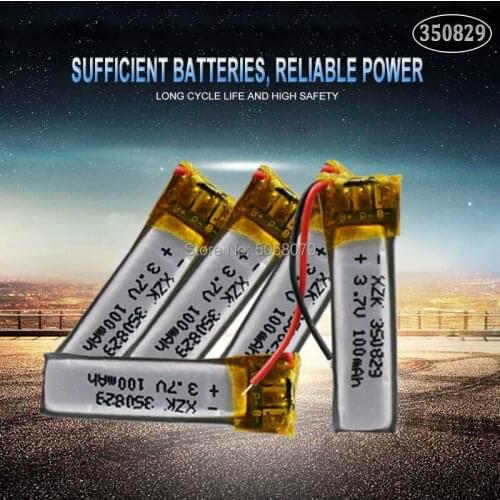 5pcs 3.7V 60mAh 350829 Lithium Polymer Li-Po li ion Rechargeable Battery cells For Mp3 MP4 MP5 GPS bluetooth