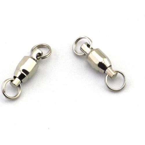 5Pieces/lot Fishing accessories Ball Bearing Swivels High Carbon Steel Double Circle Solid Rings Fishing Connector Many 4002