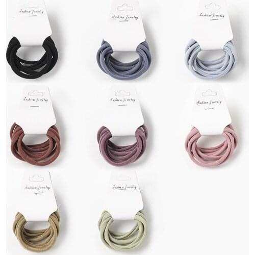 6/50pcs Soft High Elasticity Rubber Band Solid Color Basic Hair Tie Hair Rope Ponytail Holder Women Girls Daily Hair Accessories
