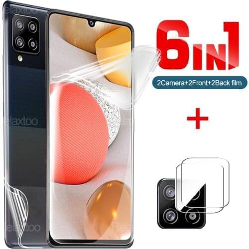 6 in 1 Front Back Hydrogel Not Glass Clear Protective Screen Film For Samsung Galaxy a 42 5G A42 5 g Camera Lens Glass Protector