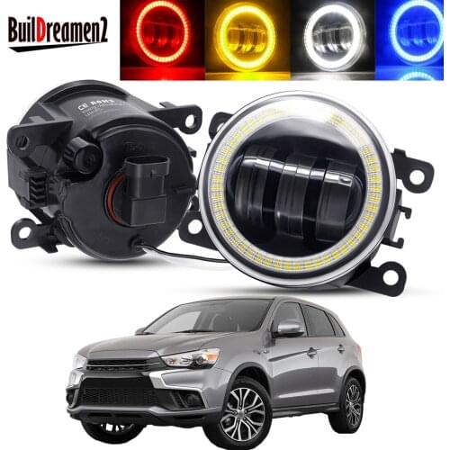 2 Pieces Car Angel Eye Fog Light Assembly LED Lens DRL Fog Daytime Running Lamp 30W 6000LM 12V For Mitsubishi RVR 2013-2018