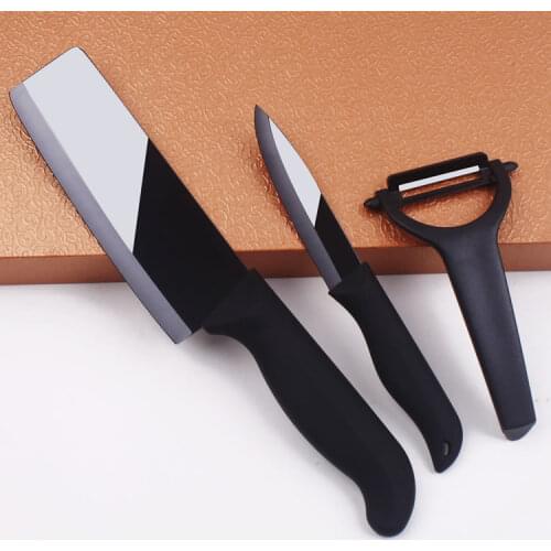 Free Shipping MIKALA High-Grade Zirconia Ceramic Kitchen 3 Pieces Set Cutting Knife Fruit Paring Knife & Peeler Gift To Share