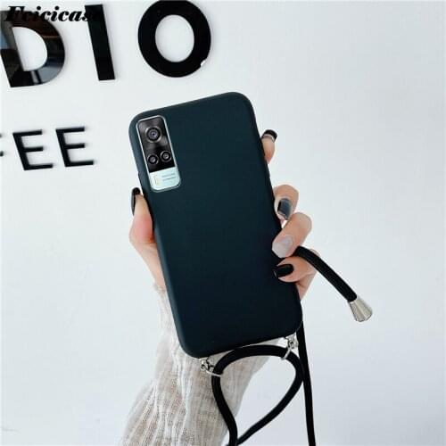 Strap Cord Chain Case For Vivo Y72 Y5S Y70 Y31 Y51 2020 Y20i Y12 Y52S Y73S Y70S Y50 Y9S Y97 Y71 Crossbody Necklace Lanyard Cover