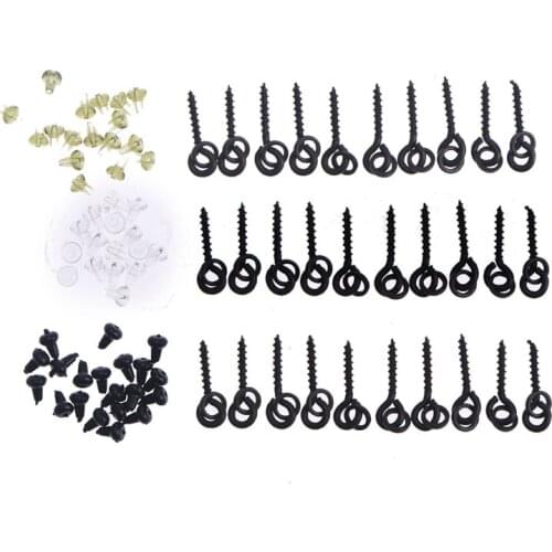 GUOMUZI 30pcs/set Boilie Screw Peg with Ring Swivel Chod Tackle Bait Holder Carp Fishing Accessories Rig Terminal