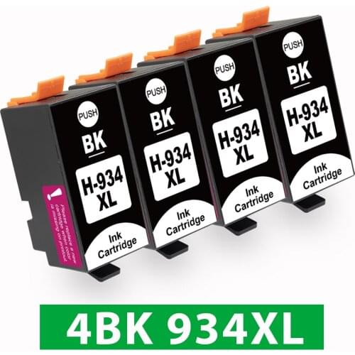 4PK Compatible 934XL Black Ink Cartridge For hp 934xl hp934 For HP Officejet Pro 6230 6830 OfficeJet 6820 e-tout-en-un Printer