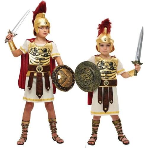 Halloween Easter Party Kids Children Ancient Roman Greece Greek Warrior Soldier Gladiator Costume Costumes for Boy Boys