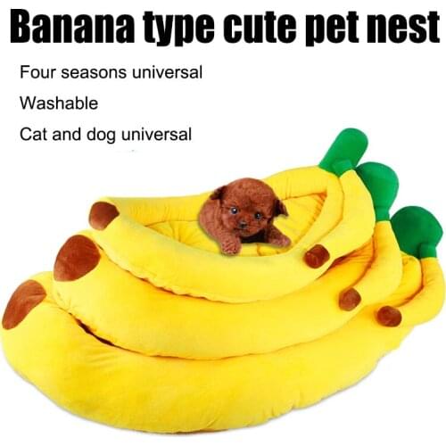 Cat And Kennel Mat Personality Moon Shape Washable Kennel Banana Type Thickening Soft Pet Nest Fashion Comfortable Mat Dog Pad