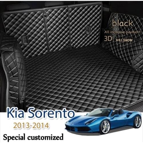 Leather Car Trunk Mat For Kia Sorento 2013-2014 Cargo Liner Accessories Interior Boot