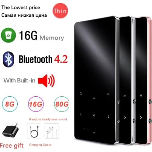 MP3 Player with Bluetooth Speaker Touch Key X3 Built-in 4GB 8GB 16GB HiFi Metal Mini Portable Walkman with Radio FM HD Recording