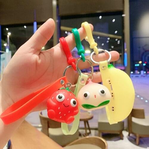 Cartoon Fruit Creative Relaxation Artifact Banana Cute Keychain Gift Car Handbag Pendant Accessories Small Gift