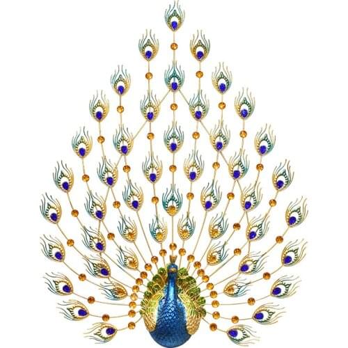 Handmade three-dimensional peacock wall decor creative European style living room porch hanging pendent fashion home decoration