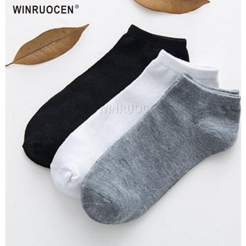 WINRUOCEN High Quality Men Women Socks Breathable Sports socks Solid Color Boat socks Comfortable Cotton Ankle Socks Summer Male